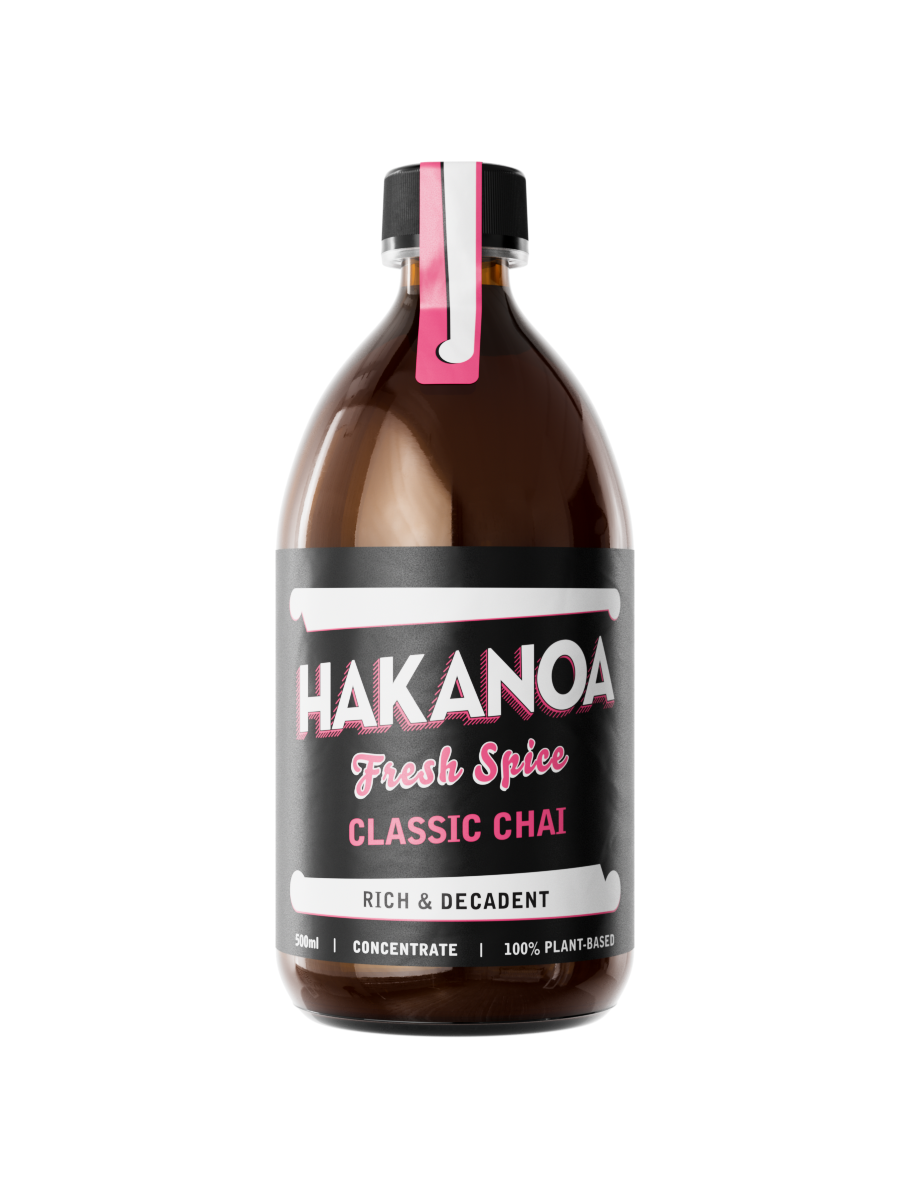 Bottle of Hakanoa Classic Chai on a white background